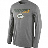 Green Bay Packers Nike Legend Staff Practice Long Sleeve Performance WEM T-Shirt - Heather Gray,baseball caps,new era cap wholesale,wholesale hats